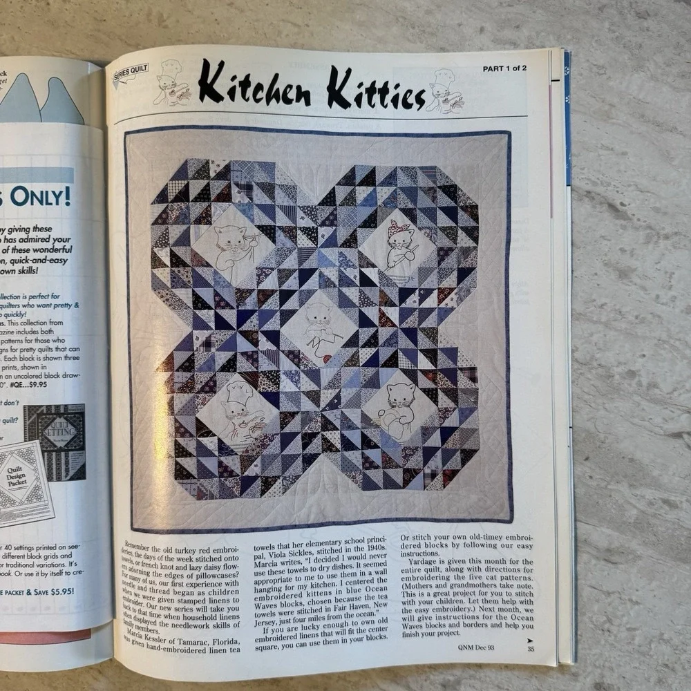 Quilter's Newsletter Magazine October 1993  Number 258 Vintage Grannycore‎ Fall